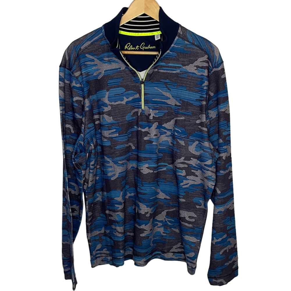 Robert Graham Camouflage 1/4 Zip Pullover